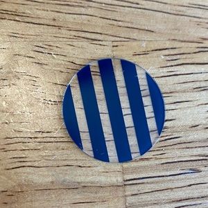 Origami Owl Navy and Clear Stripped Large Plate